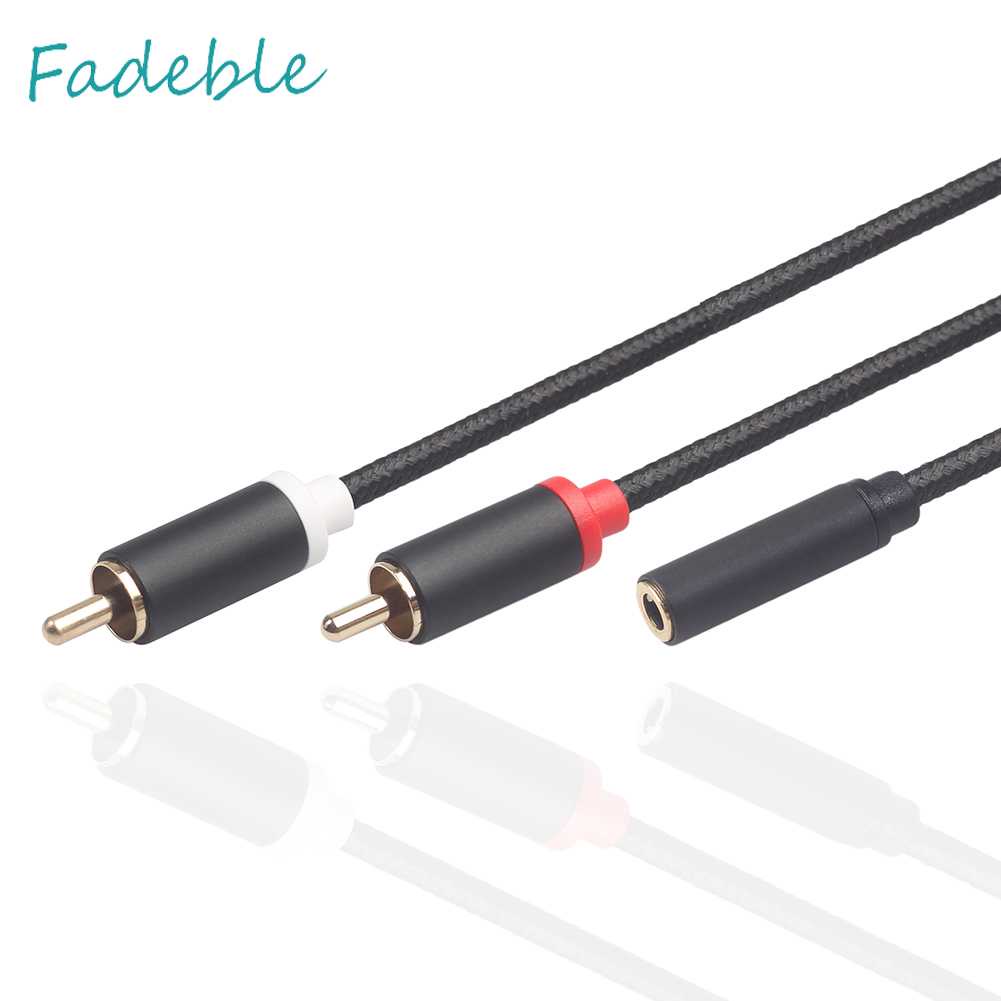 Dây Cáp Âm Thanh 0.4m RCA 2 RCA Đầu Đực Sang Đầu Cái 3.5mm
