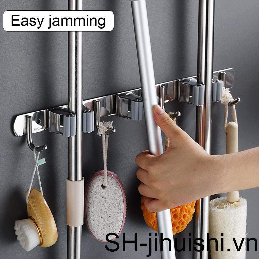 Giá Đỡ Chổi / Cây Lau Nhà Gắn Tường Bằng Thép Không Gỉ Tiện Dụng