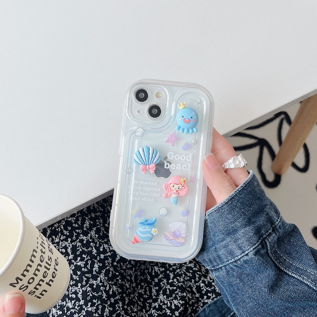 Ốp Điện Thoại Tpu Mềm Trong Suốt Chống Rơi Hình Mực Sáng Tạo Cho iPhone 14 Plus 13 12 11 Pro Max