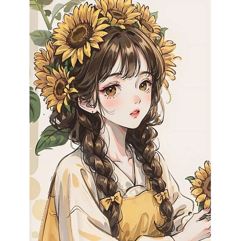 Sticker Tự Dính Hình Hoa Hướng Dương Đính Đá Trang Trí Thủ Công Cho Bạn Gái