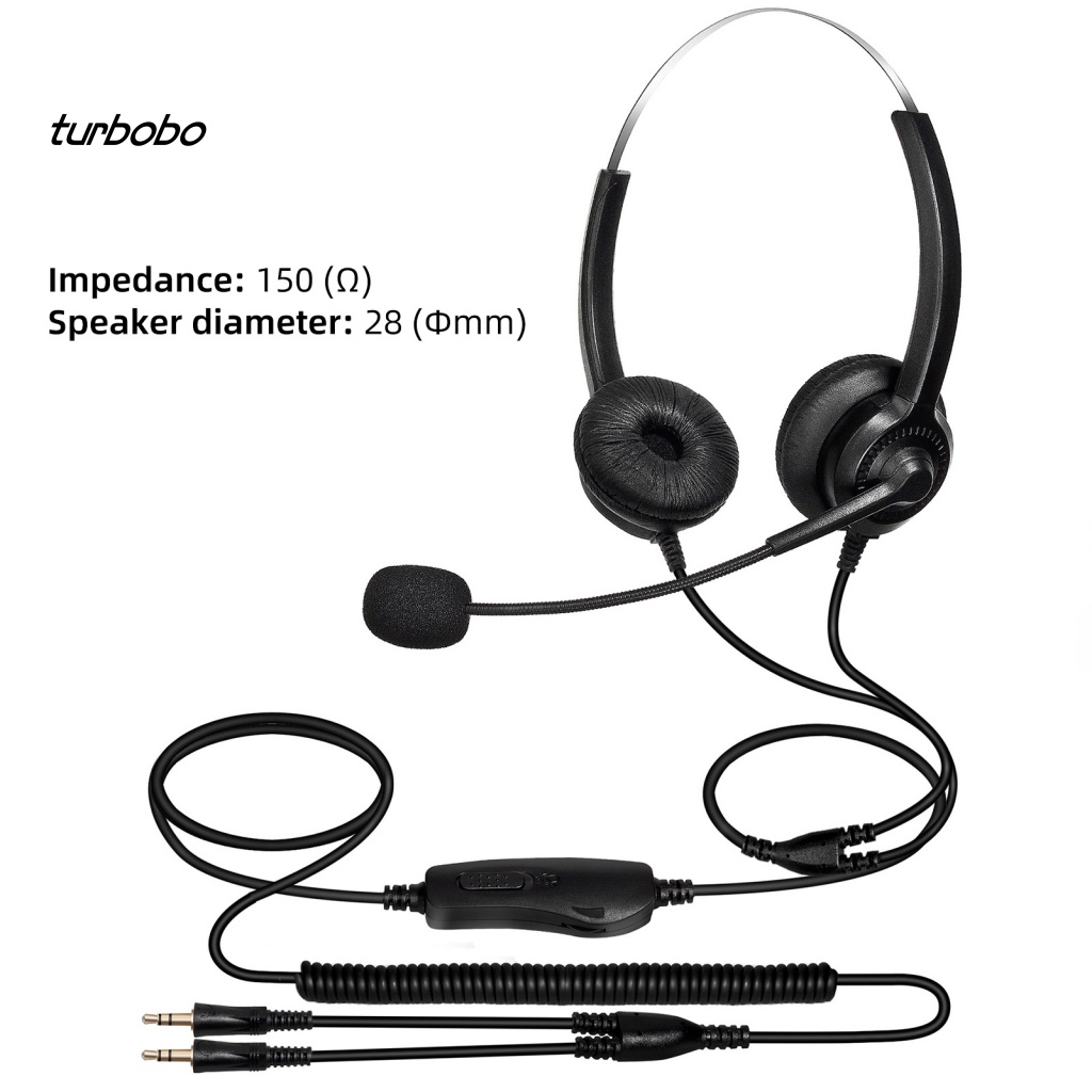 Tai Nghe Điện Thoại Di Động turbobo H300D Giảm Tiếng Ồn Thoáng Khí Cổng 3.5mm RJ9 Cho Văn Phòng / Xe Tải