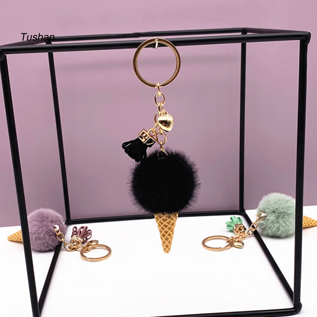 Móc Khóa Hình Cây Kem Hoạt Hình Sáng Tạo Dễ Thương