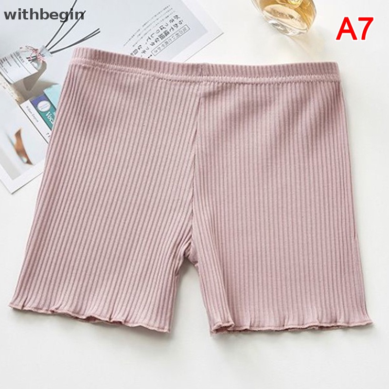 Quần Lót Boxer Co Giãn Không Đường May Viền Xếp Nếp Màu Sắc Trơn Dành Cho Nữ