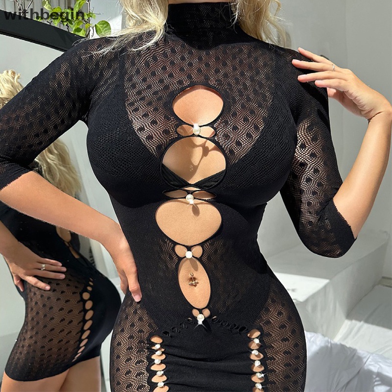 Quần Tất Lưới Đính Đá Thiết Kế Khoét Rỗng Quyến Rũ Cho Nữ