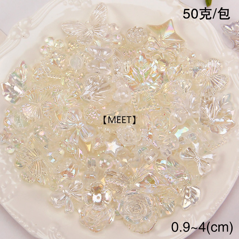 【MEET】50g/túi Trang trí nơ kiểu Baroque ngọt ngào mơ mộng Phụ kiện đính sequin Trang sức nhựa tự làm Vật liệu thủ công