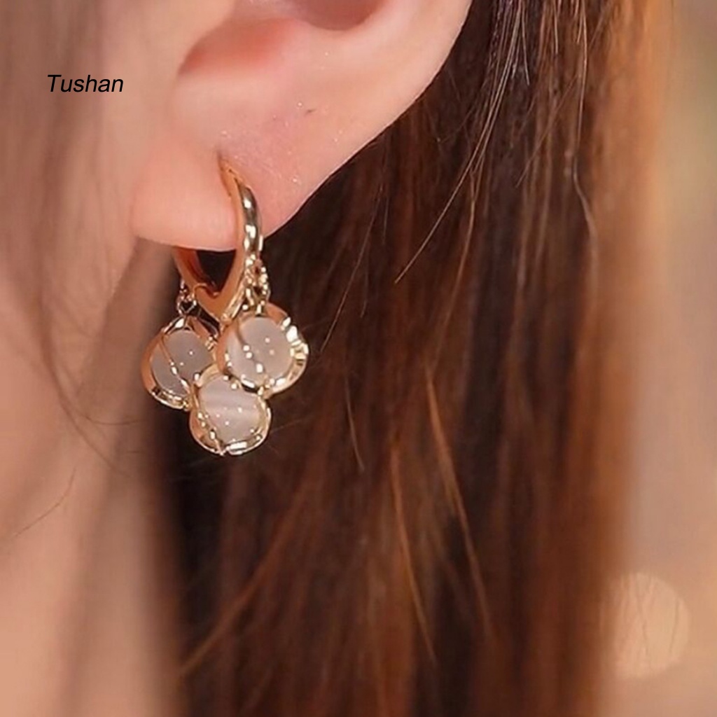 1 Đôi Bông Tai Tròn Bằng Đồng Cao Cấp Chống Ngứa