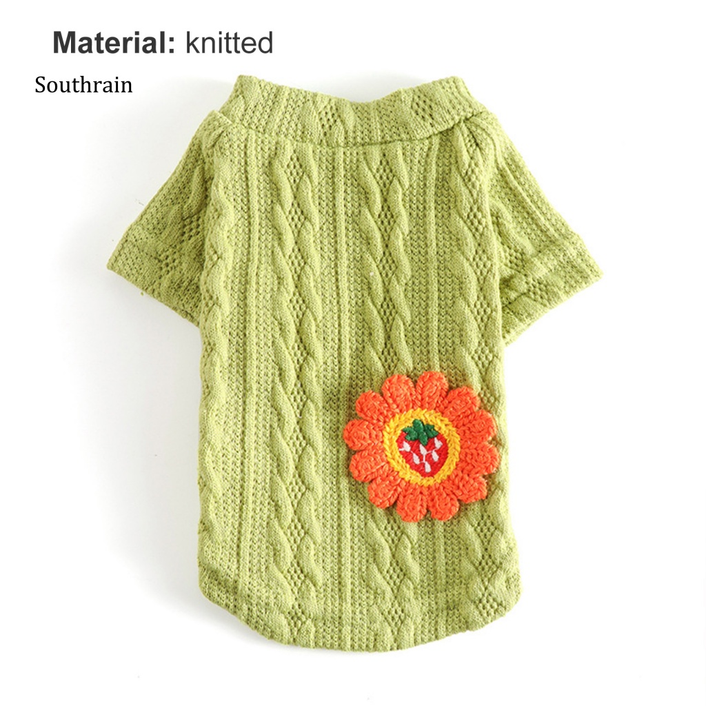 Áo Sweater Dệt Kim In Hoa Hướng Dương Thân Thiện Với Da Cho Cún Cưng