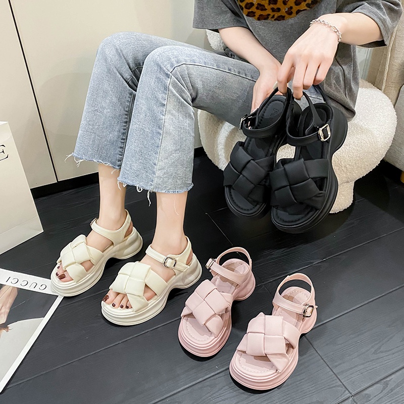 Xăng đan muffin Đế Dày Phong Cách Thể Thao Thời Trang Đi Biển Cho Nữ