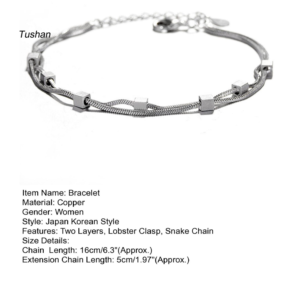 Vòng Đeo Tay Hai Lớp Dạng Chuỗi Rắn Thời Trang Dành Cho Nữ