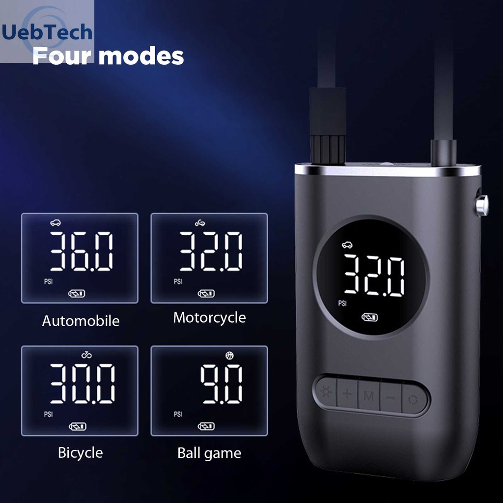 Máy Bơm Lốp Xe Đạp Kỹ Thuật Số Không Dây 150PSI 4000mAh Có Đèn LED