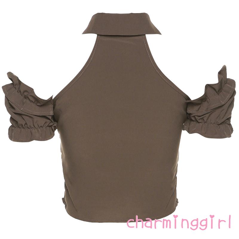 Áo Croptop Trễ Vai Tay Ngắn Thời Trang Mùa Hè Cho Nữ