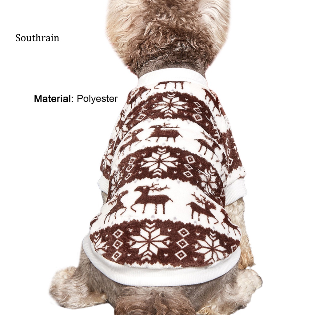 Áo Giáng Sinh 2 Tầng Siêu Mềm Bằng Polyester In Họa Tiết Sáng Tạo Cho Cún Cưng