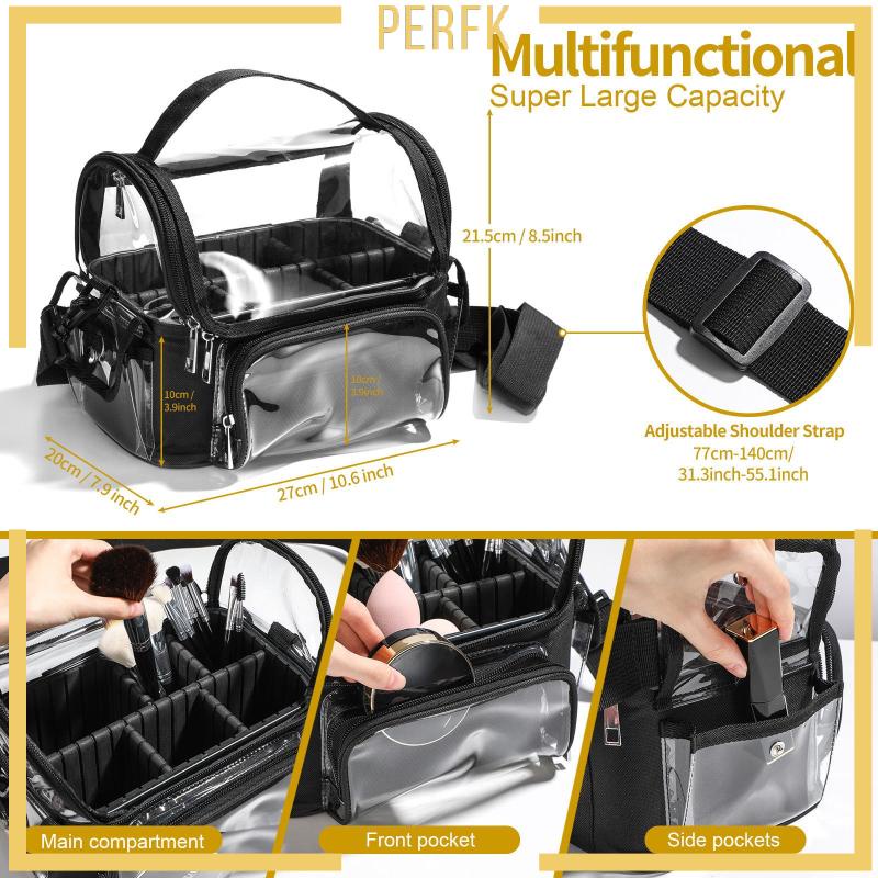 Túi Đựng Mỹ Phẩm Hai Ngăn Có Khóa Kéo Tiện Lợi