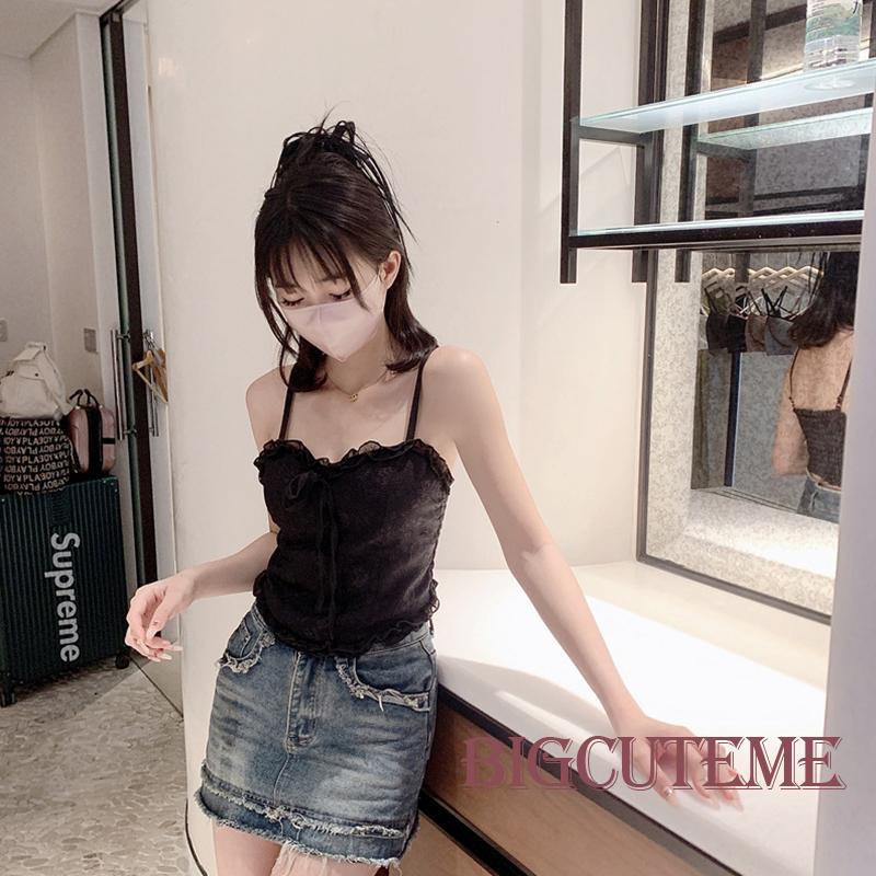 Áo Hai Dây Phối Ren Thời Trang Mùa Hè Quyến Rũ Cho Nữ