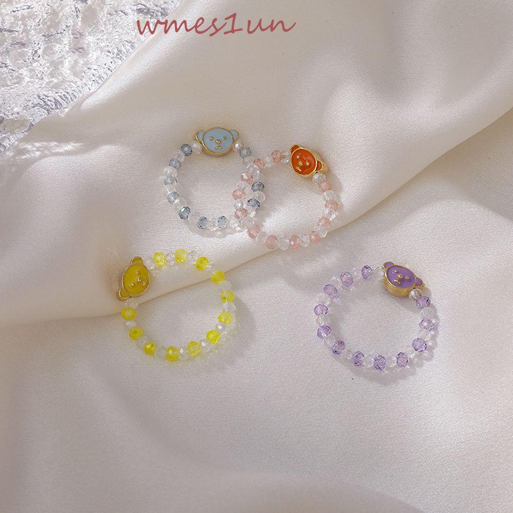 Nhẫn Acrylic Co Giãn Màu Kẹo Ngọt Phong Cách Bohemian Dễ Thương Thời Trang Cho Nữ WMES15H