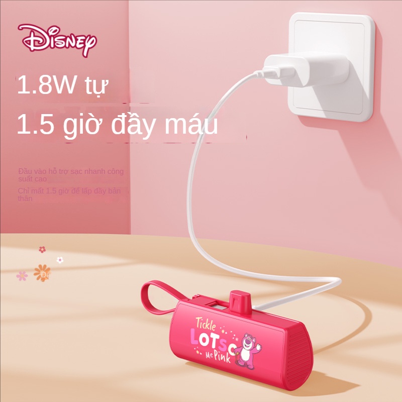 Sạc Dự Phòng Không Dây Mini Bỏ Túi Họa Tiết Hoạt Hình Disney Dễ Thương