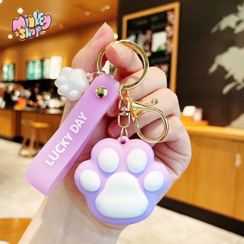 Móc khóa bàn chân cún cute móc chìa khóa dễ thương phụ kiện quà tặng túi xách balo đáng yêu -minkey