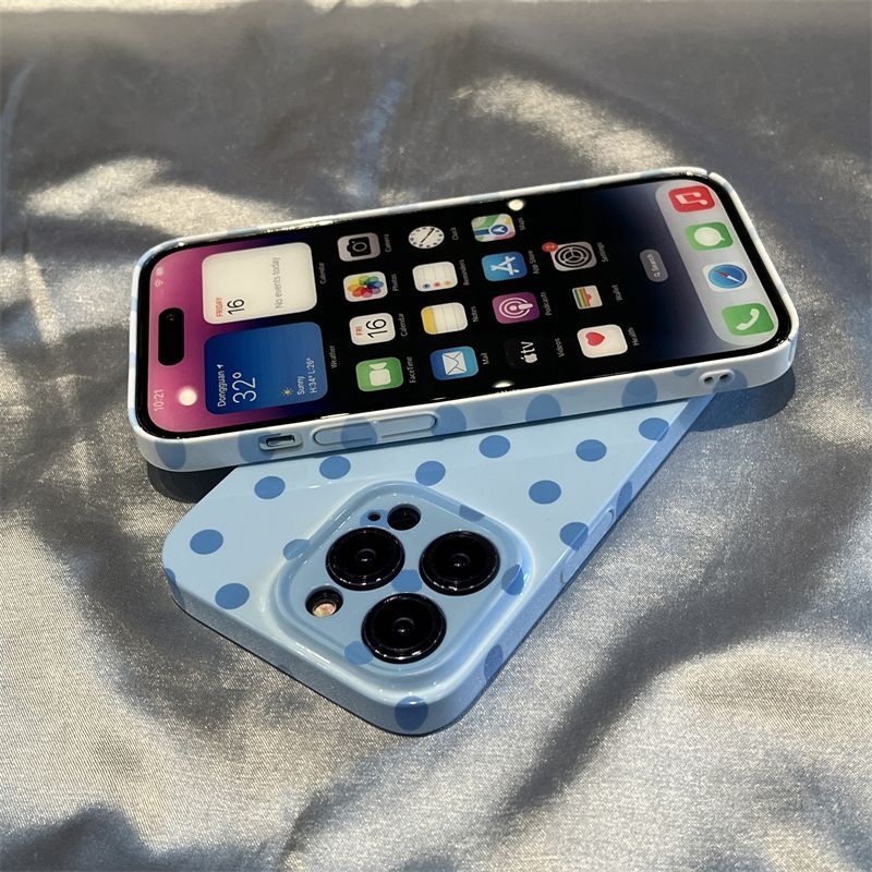 Ốp Điện Thoại Siêu Mỏng Chống Sốc Họa Tiết Chấm Bi 7Piphone13Promax12 xs14 11 Plus Iphonexsmax Pro14 / 14 11 14 Pro 14Max14 WMT0