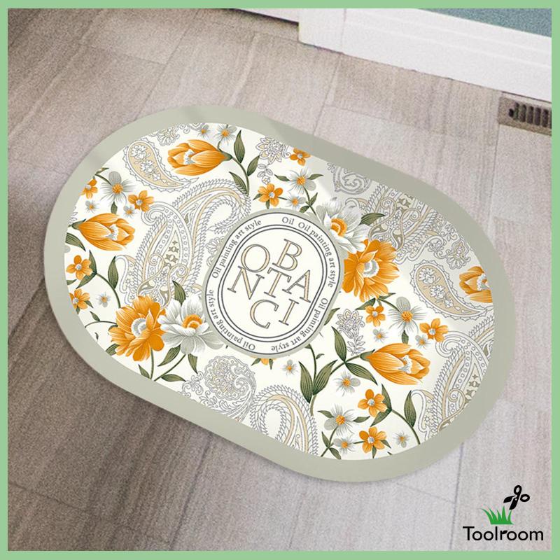 Thảm Chùi Chân Hình Oval Thấm Hút Nước Chống Trượt Cho Phòng Tắm
