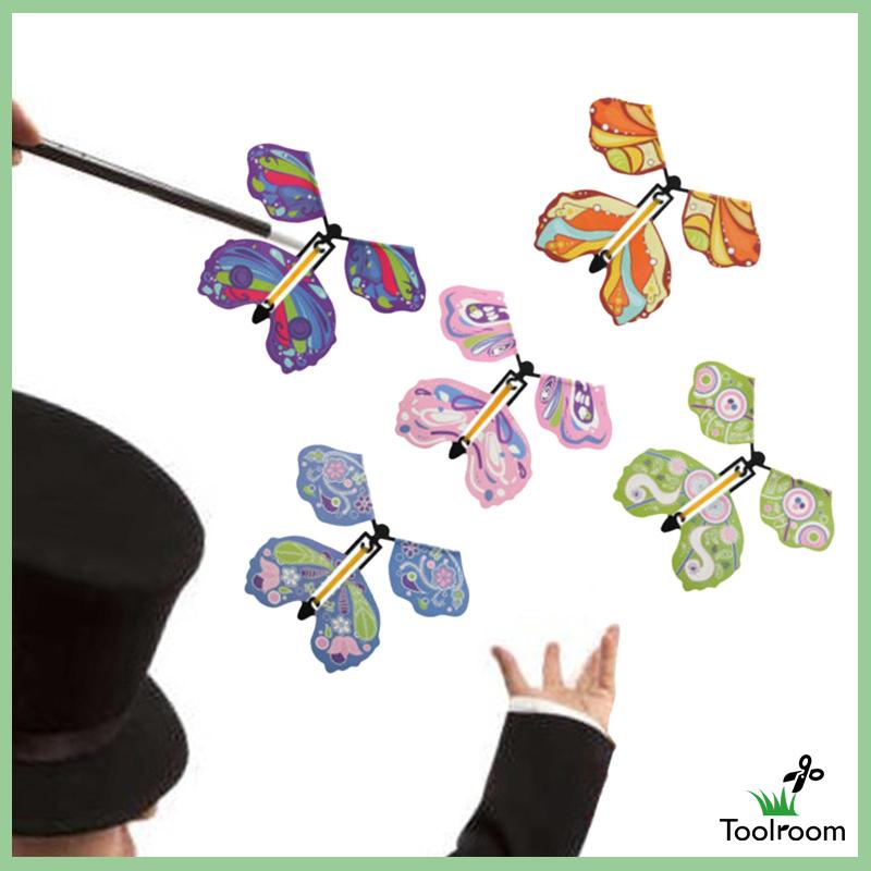 Set 5 Thẻ Đánh Dấu Trang Sách Hình Bướm Bay Lên Dây Cót Tiện Lợi