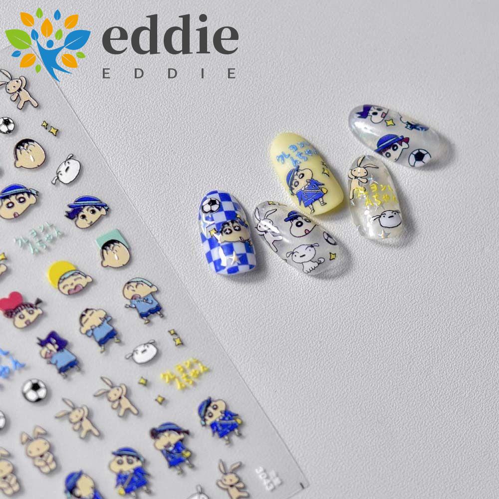 Set 26 Miếng Dán Móng Tay Tự Dính Họa Tiết Hoạt Hình Shin-chan Mèo Marie Gấu Trúc Trang Trí Móng Cho Nữ