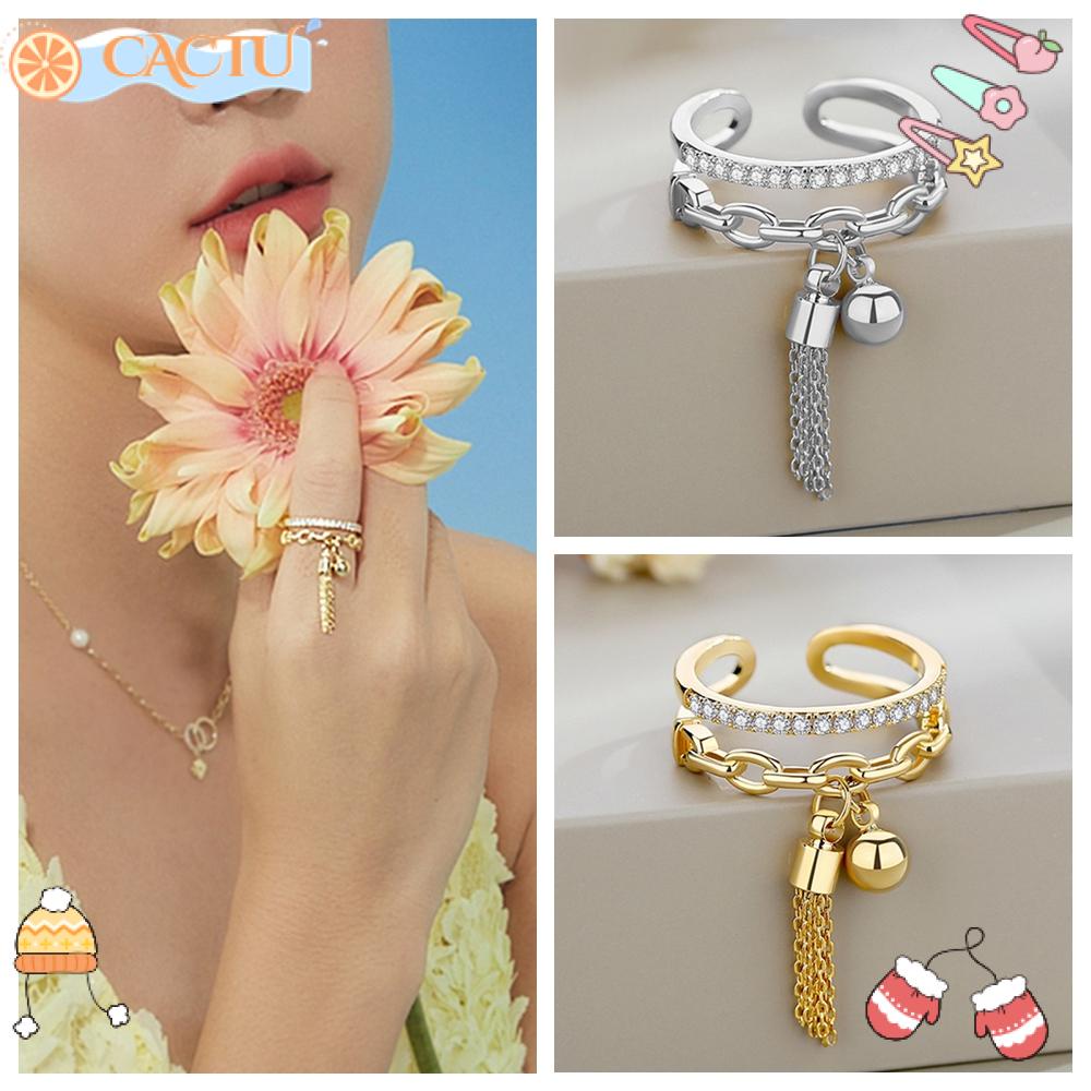 Nhẫn Dạng Hở Phối Dây Xích Tua Rua Thời Trang|Đám Cưới|Vòng Đeo Tay Kiểu Gothic Cá Tính