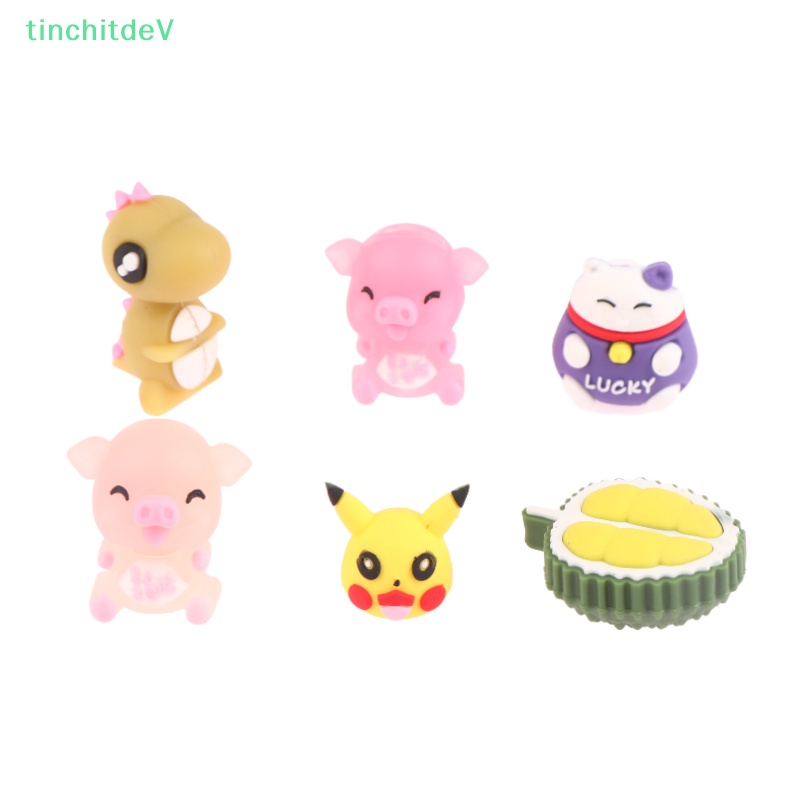 Set 10 Nắp Đậy Bút Chì Bằng Silicon Cao Su Mềm Họa Tiết Hoạt Hình Dễ Thương