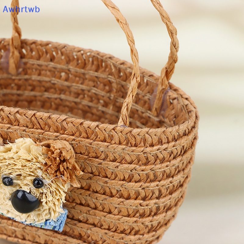 Giỏ Đan Mini Đựng Đồ Đa Năng Cho Nhà Búp Bê Tỷ Lệ 1 / 12 Mới