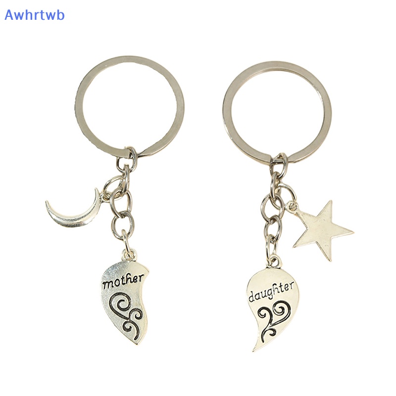 1 Cặp Móc Khóa Tình Bạn Hình Trăng Sao Trái Tim Bằng Hợp Kim Mới