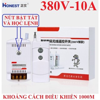 Bộ điều khiển từ xa bật tắt máy bơm nước động cơ 3 pha 380V khoảng cách 1Km HONEST 9380KG-1 công tắc điều khiển từ xa