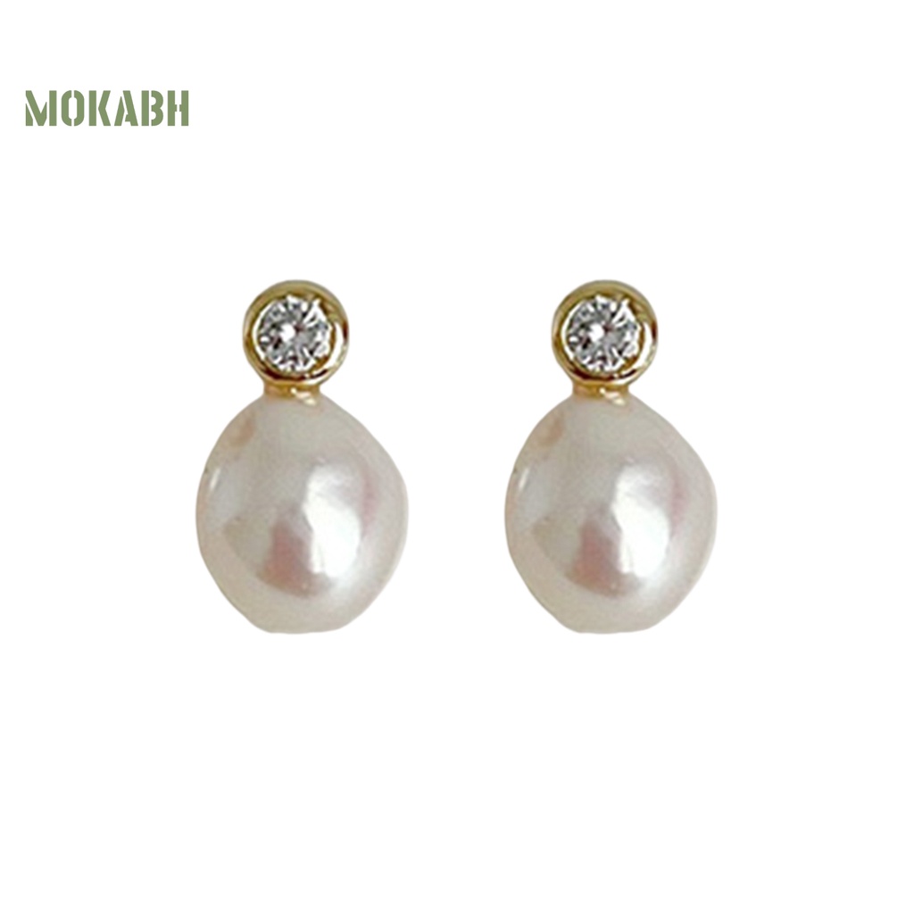 1 Đôi Bông Tai Hình Học Đính Pha Lê Giả Bóng Cao Không Phai Màu Sang Trọng