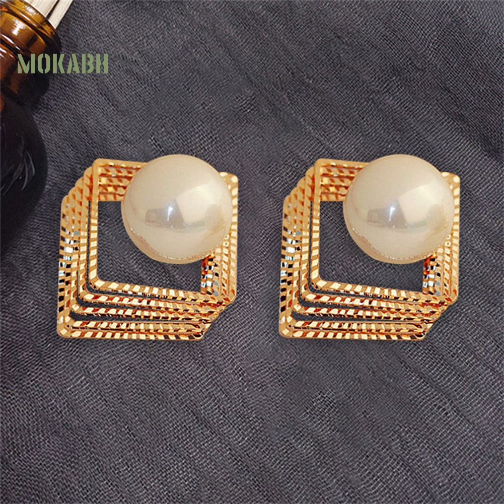 Bông Tai Ngọc Trai Giả Nhiều Lớp Thời Trang Cho Nữ