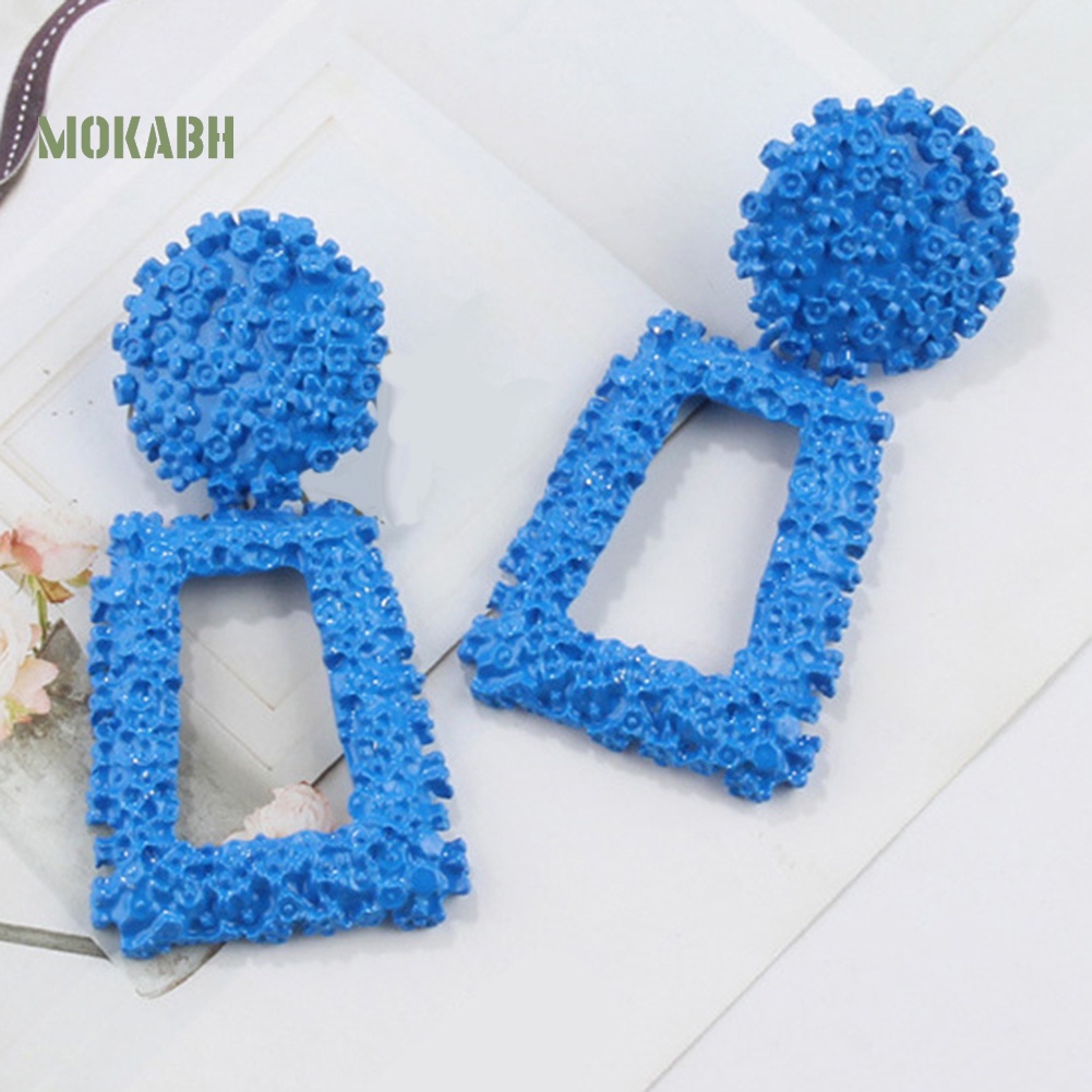 Bông Tai Hình Thang Dáng Dài Thiết Kế Đục Lỗ Thời Trang Sang Trọng Cho Nữ