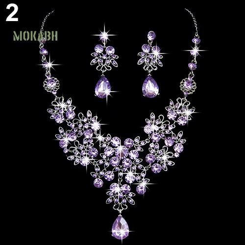 Bộ Vòng cổ + Bông Tai Hình Hoa Bằng Acrylic Cho Nữ