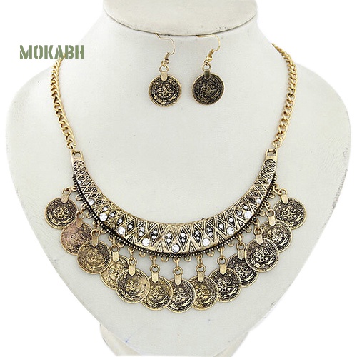 (Hot) Bộ Vòng cổ + Bông Tai Phong CáCh Vintage