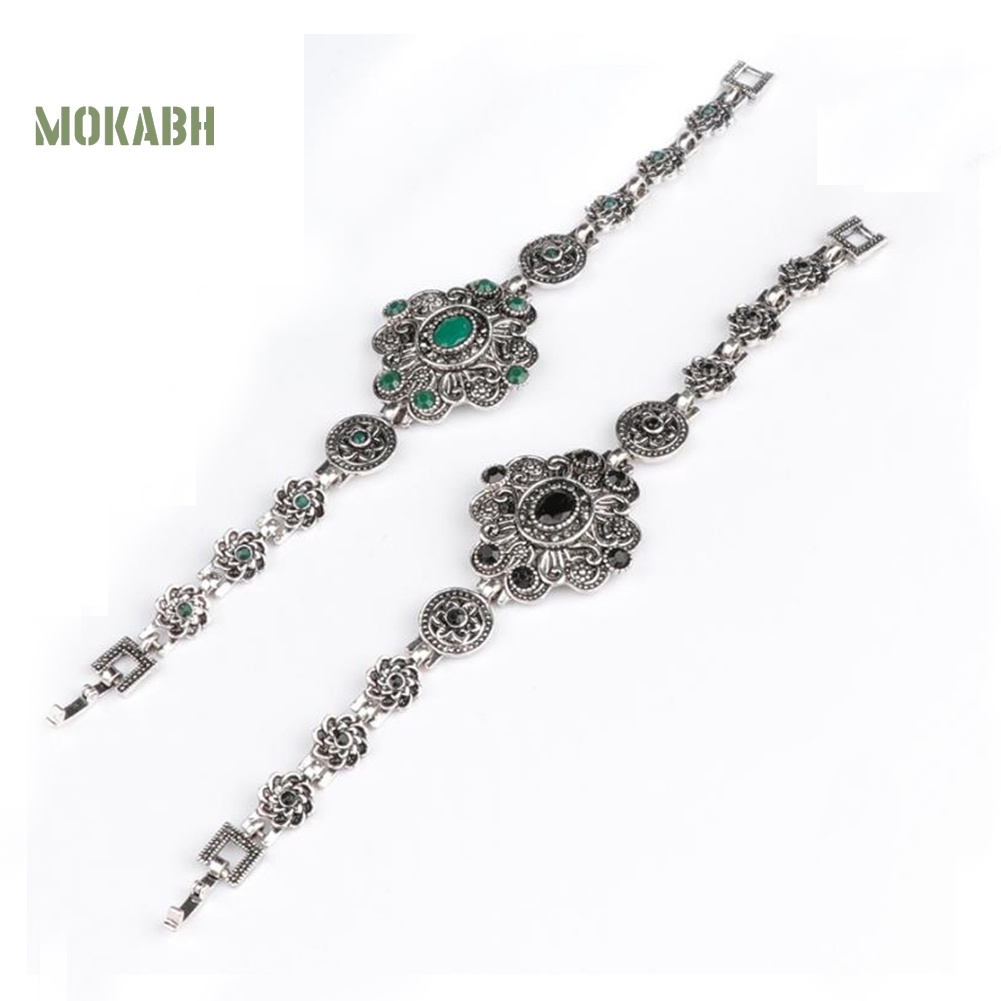 Vòng Đeo Tay Đính Đá Quý Nhân Tạo Hình Hoa Cổ Điển Cho Nữ