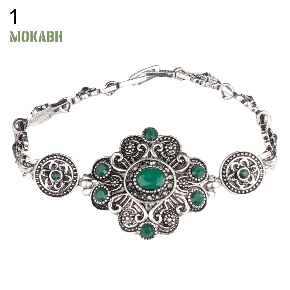 Vòng Đeo Tay Đính Đá Quý Nhân Tạo Hình Hoa Cổ Điển Cho Nữ