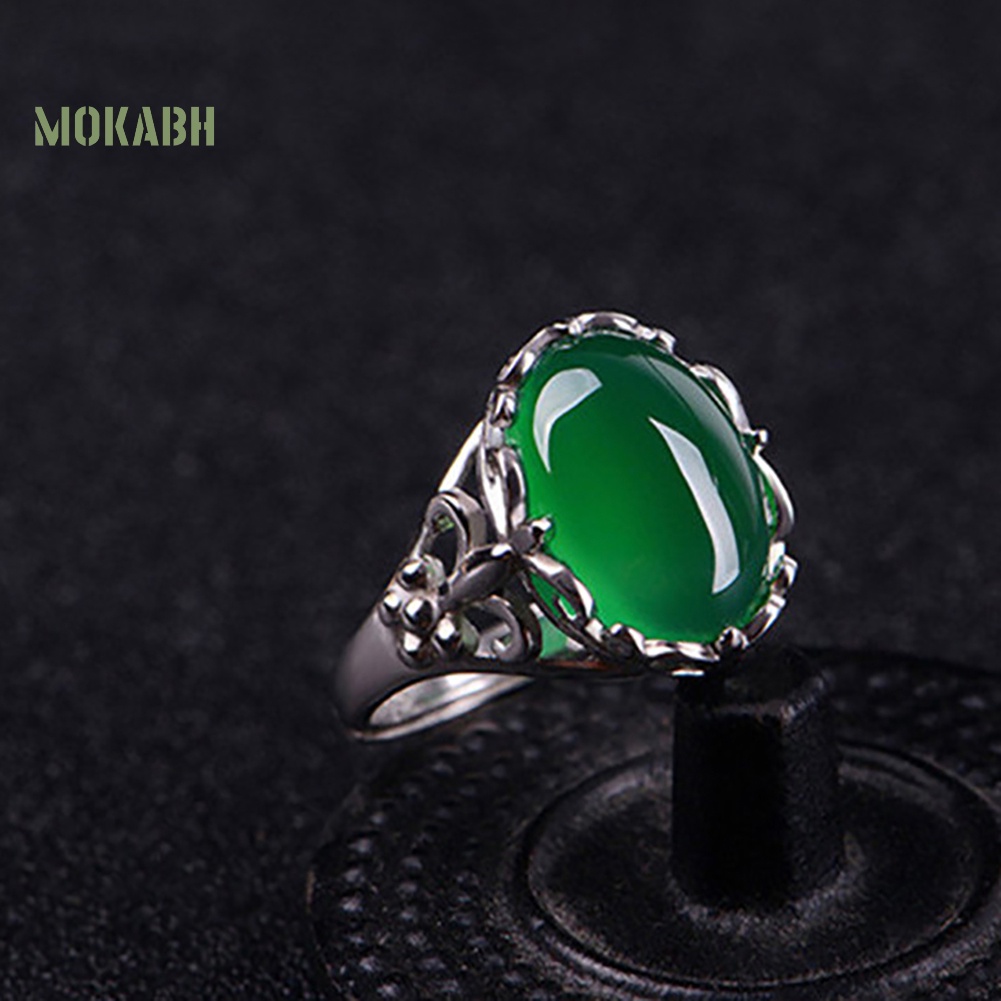 Nhẫn Đính Hôn Đính Đá Ngọc Lục Bảo Nhân Tạo Phong Cách Vintage Cho Nữ