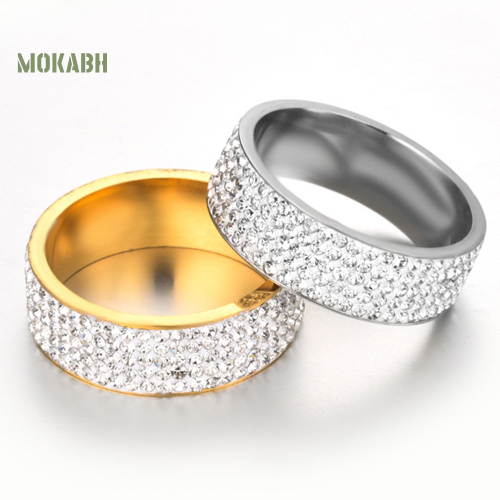 Nhẫn Cặp Bằng Thép Không Gỉ Đính Đá Thời Trang