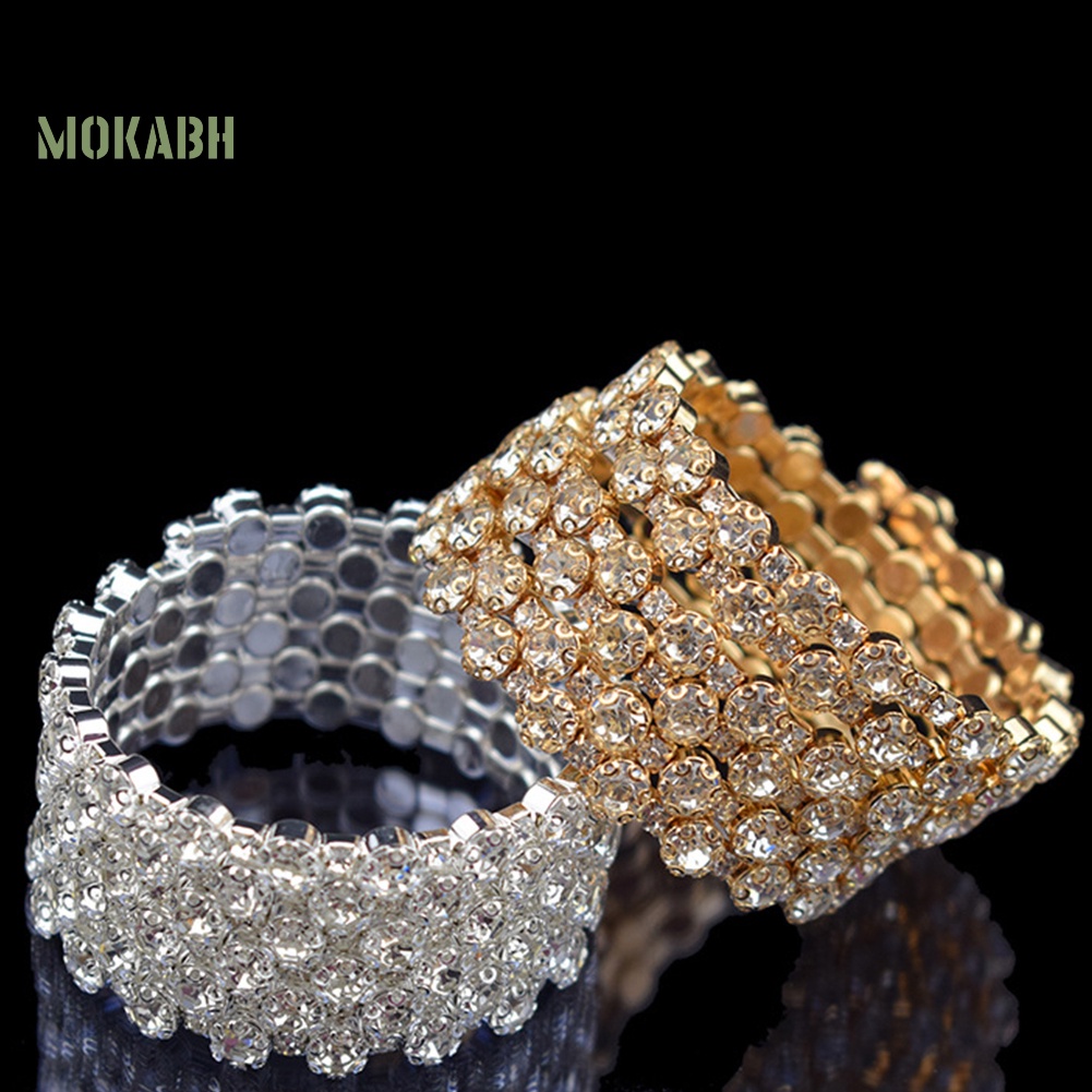 [Mok Abh] Vòng Tay Nhiều Hàng Đính Đá Zircon Sang Trọng Cho Nữ