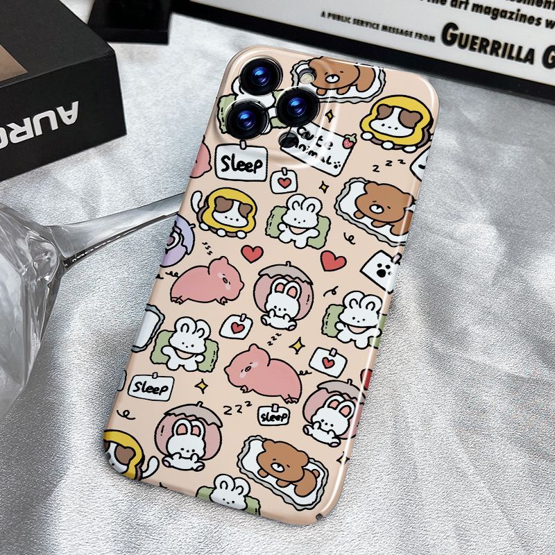 Ốp Điện Thoại Họa Tiết Hoạt Hình Gấu / Thỏ Dễ Thương Cho Iphone Xsmax XS7plus8 iPhone13 / Film 14pro / / xr Apple 1211 MYSI