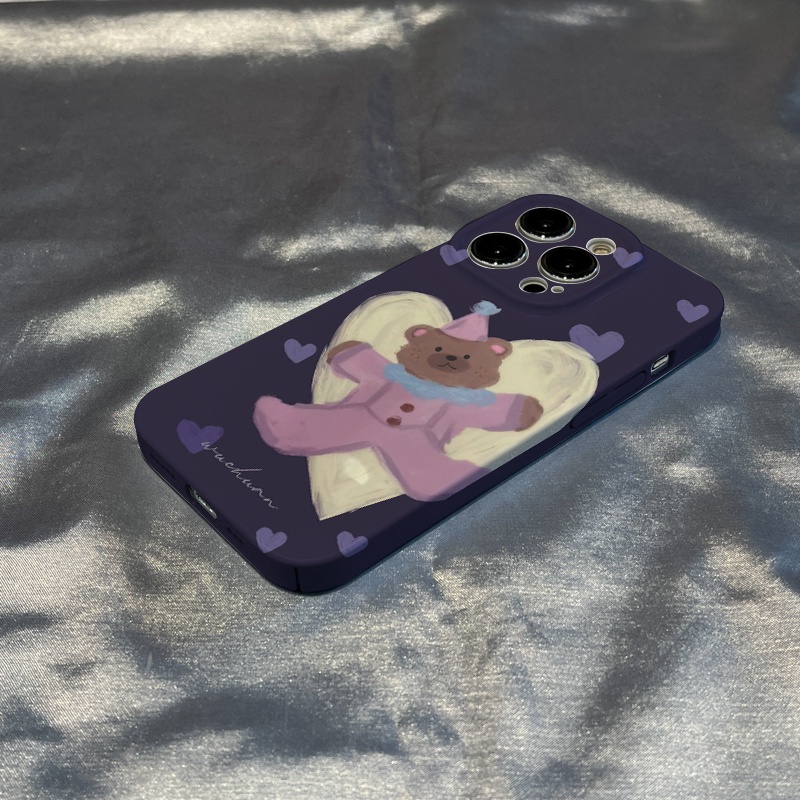Ốp Điện Thoại Cứng Hình Gấu Dễ Thương Cho Iphone 12promax xs814 13Plus 11 T6EW 7