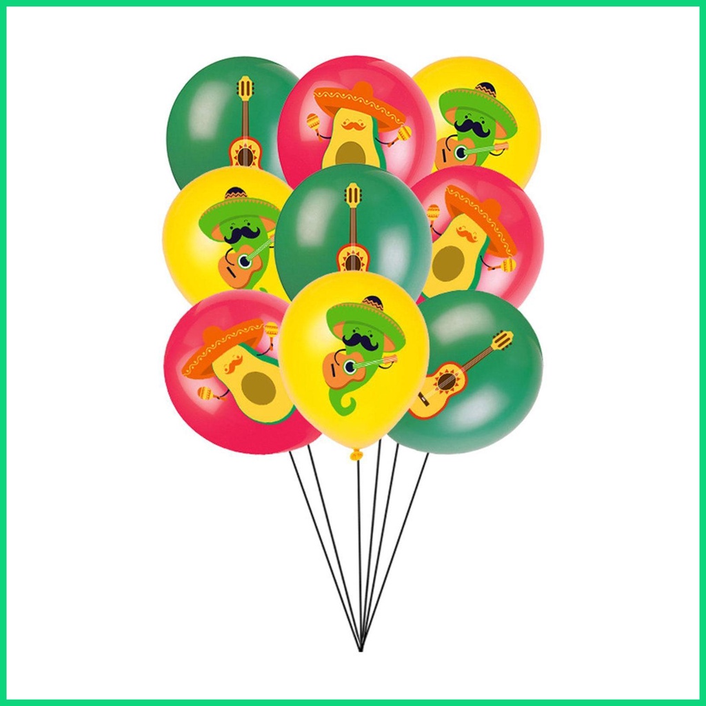 Set 31 Bong Bóng Nhiều Màu Trang Trí Tiệc Chủ Đề Fiesta Mexico