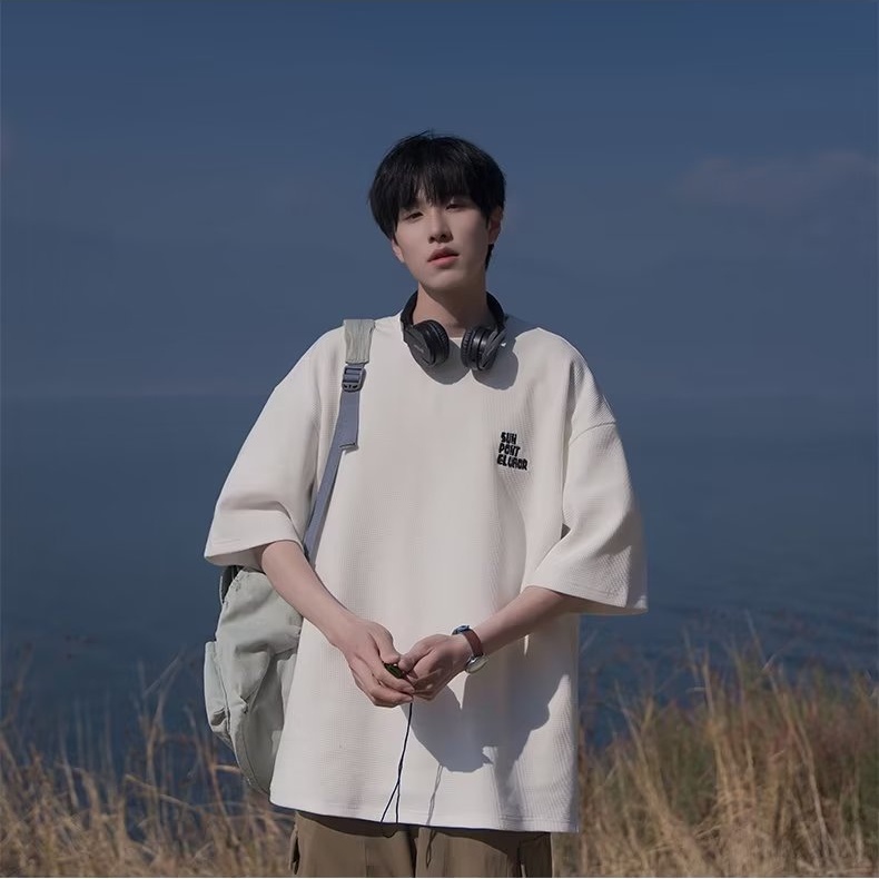 Áo Thun Tay Ngắn Cổ Tròn Phong Cách Retro Thời Trang Mùa Hè Mới Cho Nam