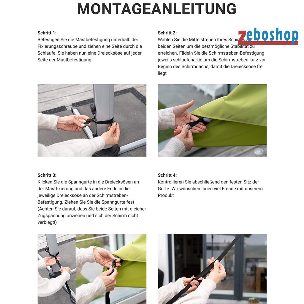 1 Bộ Dây Đai Cố Định Parasol Cố Định Gọn Nhẹ Chịu Được Mài Mòn Thông Dụng Dễ Lắp Đặt