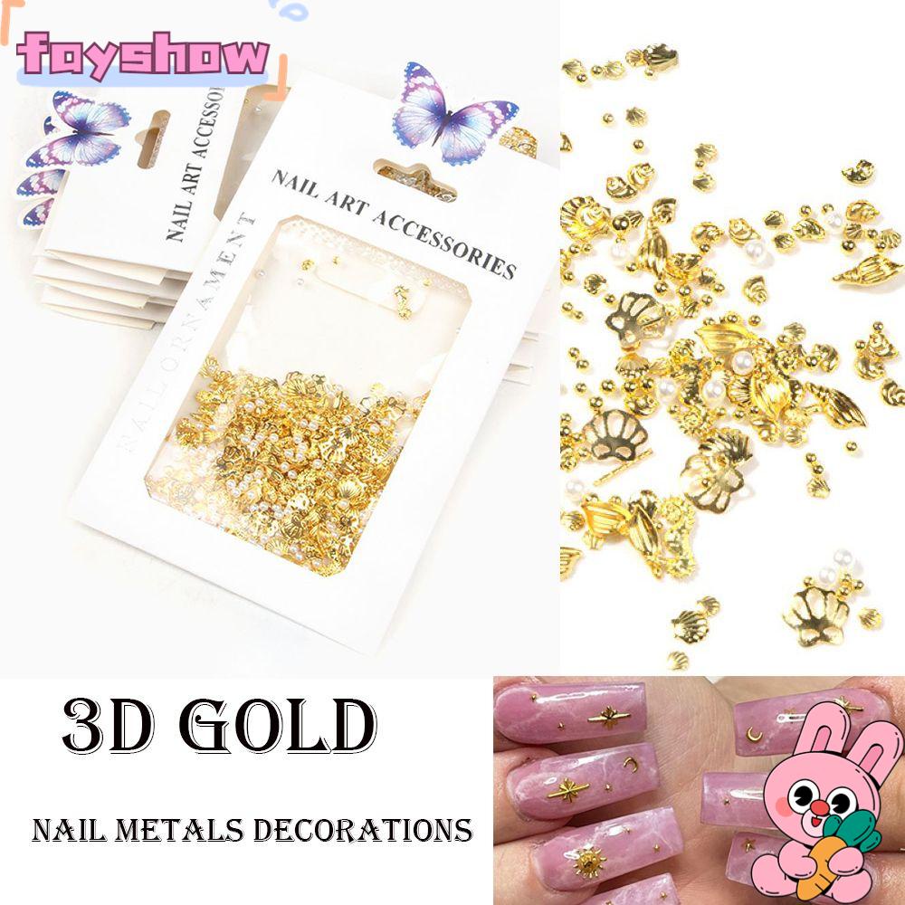 Phụ Kiện Trang Trí Móng Tay Bằng Kim Loại Hình Hoa Năm Cánh DIY