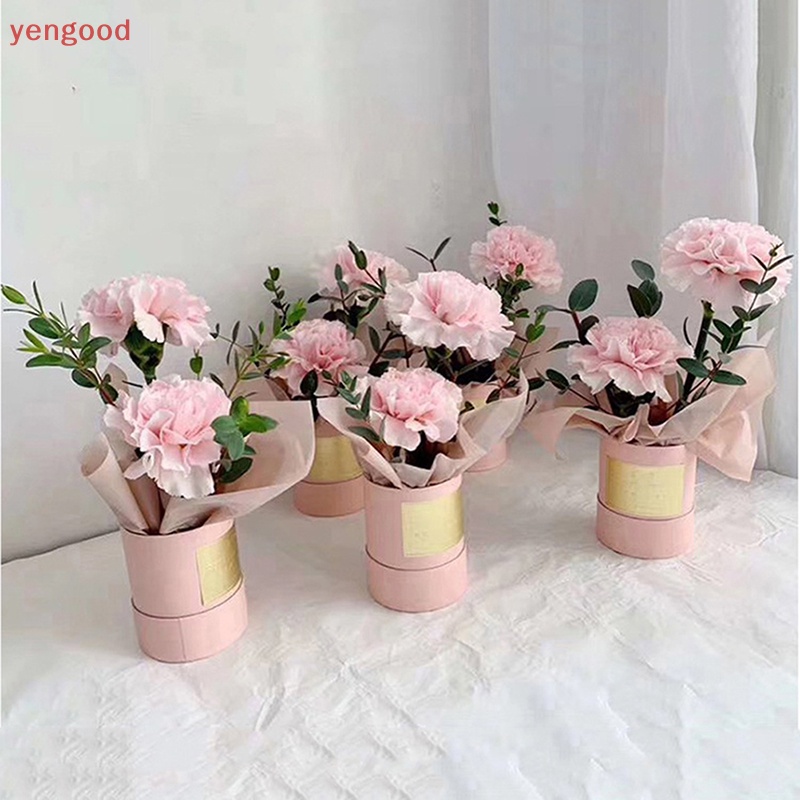 (YGD) Hộp Giấy Tròn Đựng Hoa Có Nắp Đậy Dùng Làm Quà Tặng