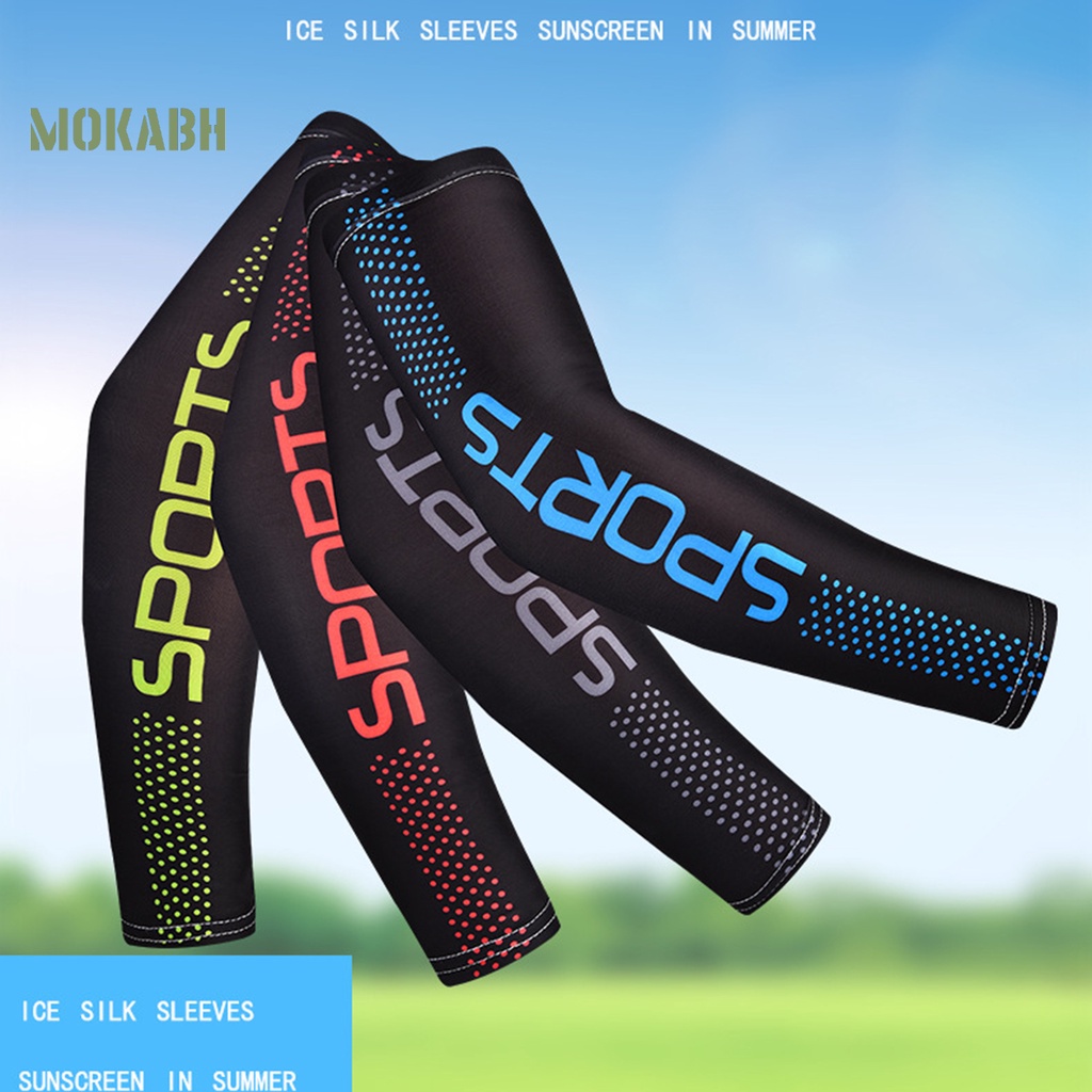 1 Cặp Ống Tay Áo Chống Nắng Bằng Lụa Lạnh Mỏng Độ Co Giãn Cao Dùng Khi Lái Xe Cho Nam