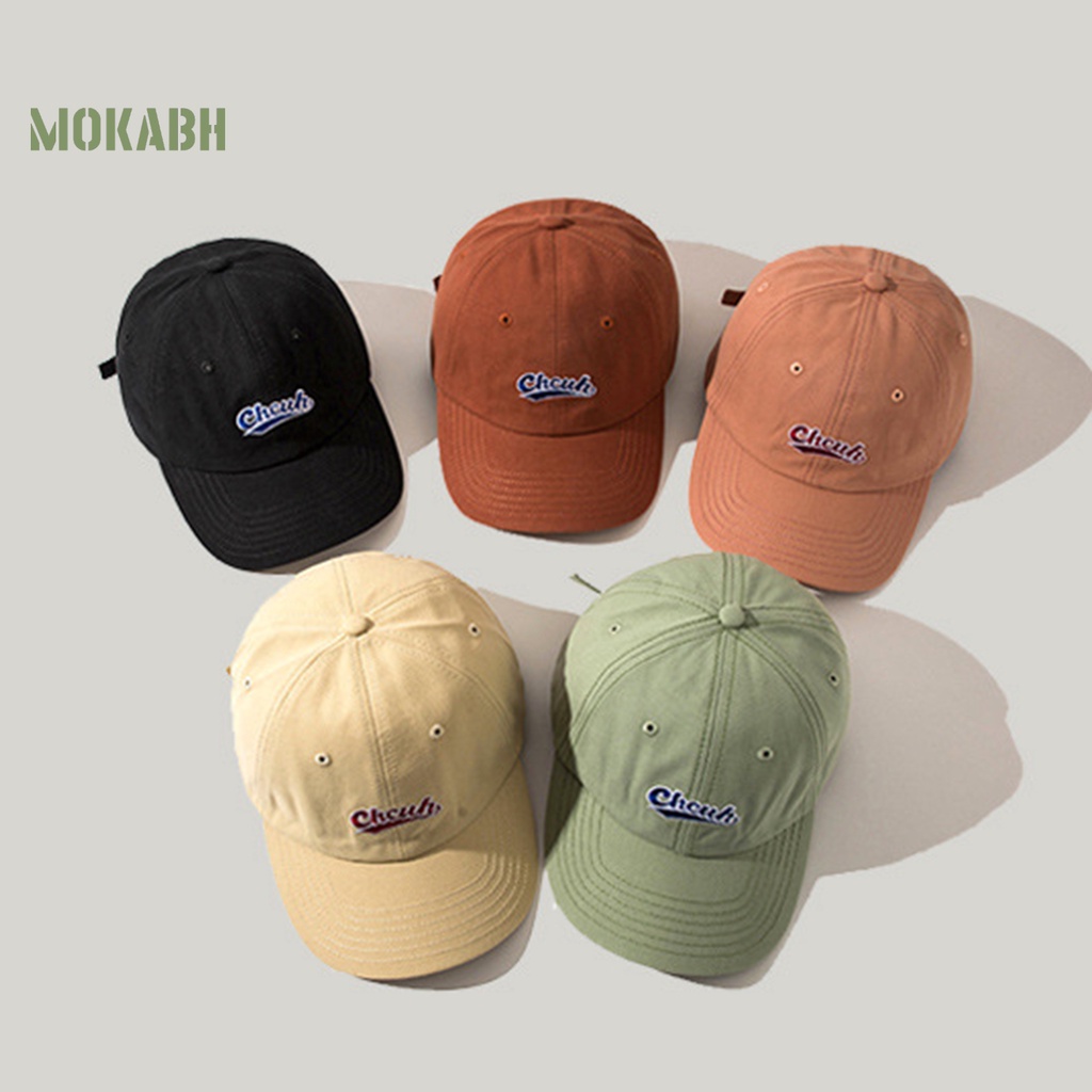 Mũ Lưỡi Trai Màu Trơn Chống Tia UV Thêu Chữ Phong Cách Hàn Quốc Dành Cho Nam Nữ