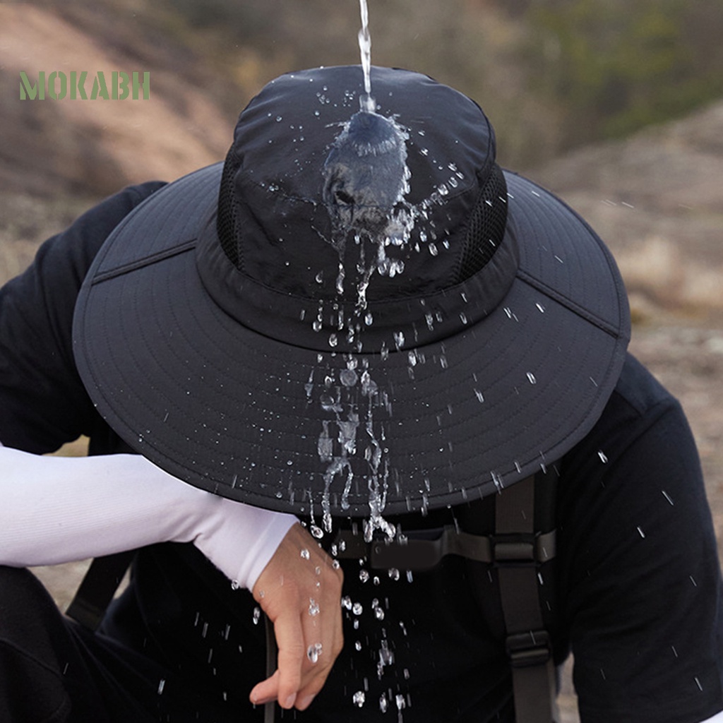 Mũ Tai Bèo Vành Rộng Có Dây Rút Chống Tia UV Chống Nắng Thoáng Khí Khô Nhanh Thời Trang Mùa Hè Cho Nam Và Nữ